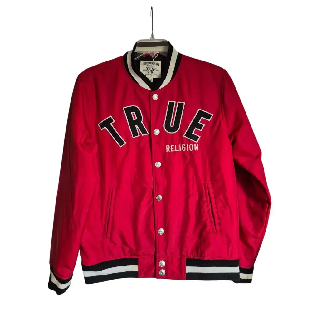 Vintage True Religion Varsity Jacket Size‎ XL Red Varsity Rare Great logo